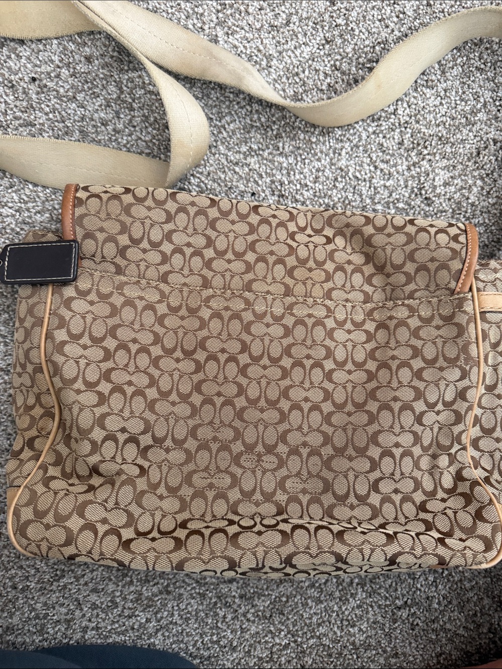 Coach Brown Signature Canvas Crossbody Bag with Tan Trim - Picture 5 of 5